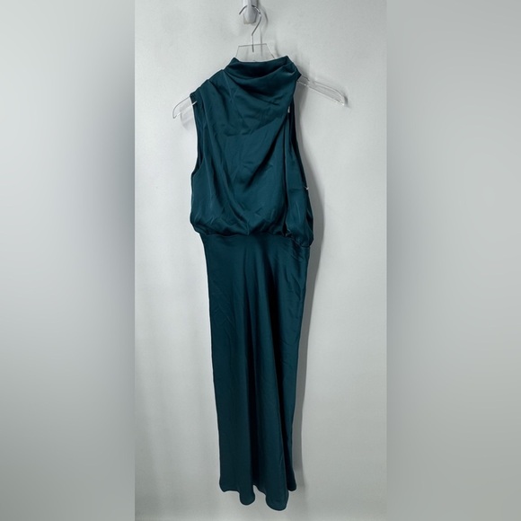 PETAL & PUP ANABELLE HALTER NECK MIDI DRESS - TEAL M B3277 - Picture 8 of 9